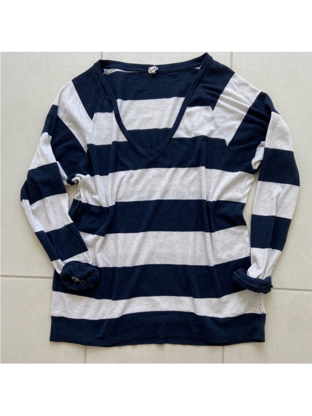TNA Striped Nautical V-neck Sweater - Sz M